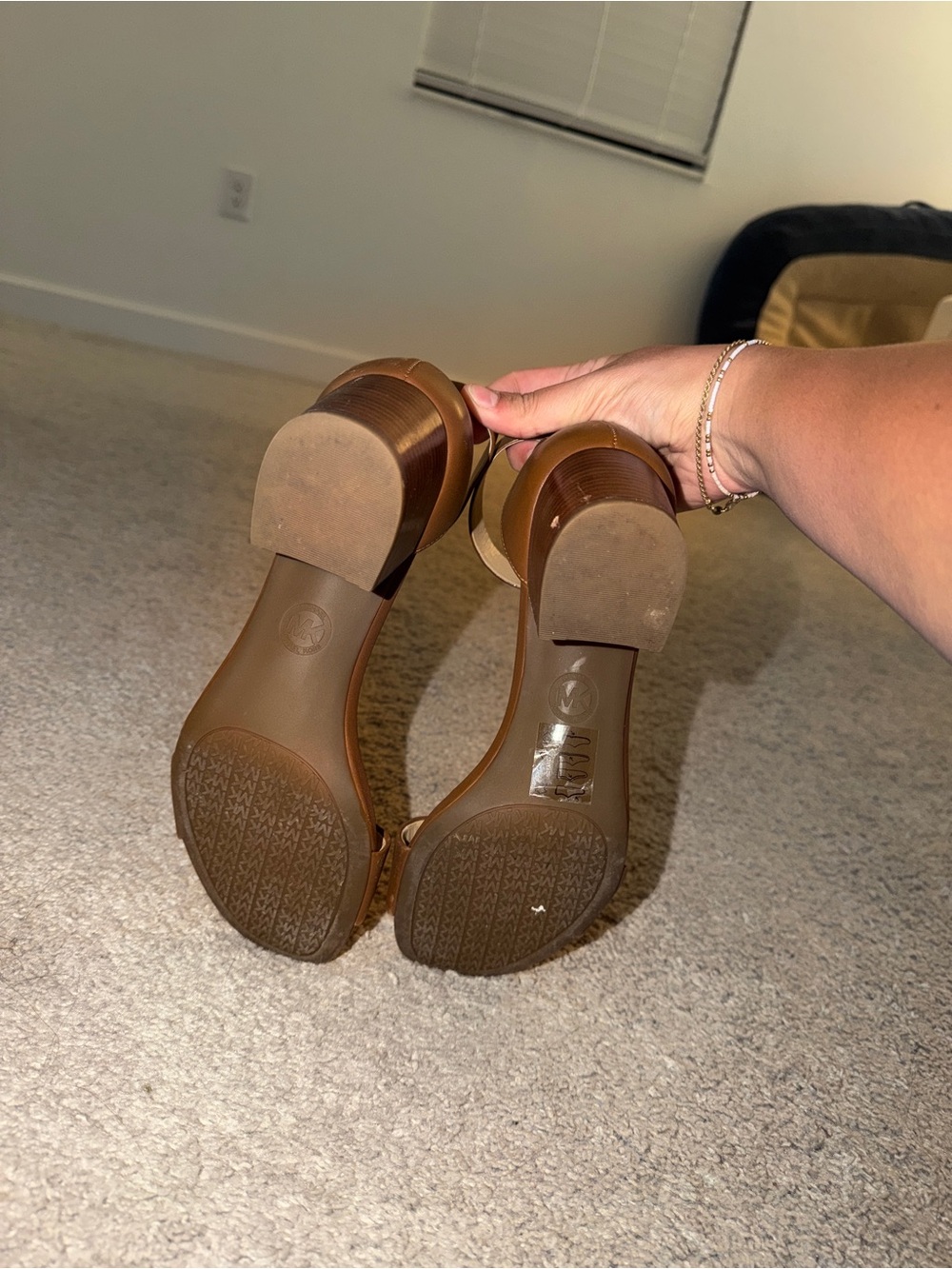 Michael Kors Brown Ankle-Strap Block Heel Sandals - Picture 5 of 5